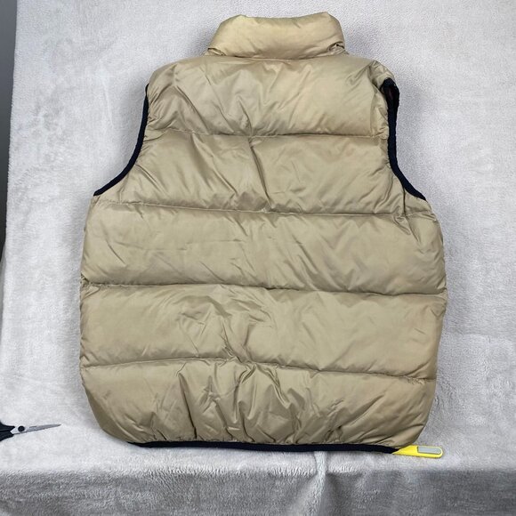 Old Navy Reversible Down Puffer Vest M Tan & Burgundy 90% Down Clusters Water-Re - Picture 11 of 11